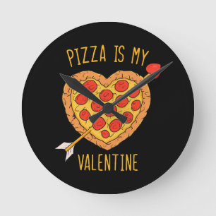 Relógio Redondo Pizza É Meu Namorado