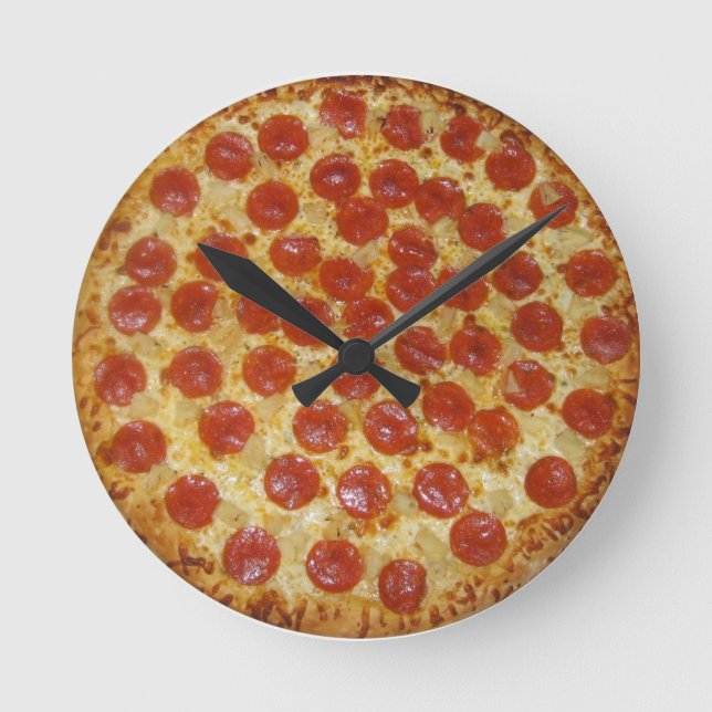 Relógio Redondo Pizza Time Pizza Clock (Frente)