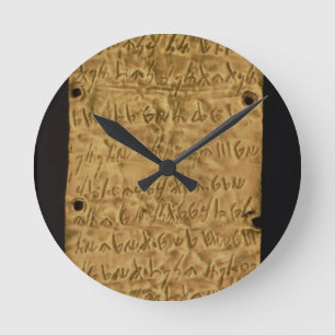 Relógio Redondo Placa Dourado com inscrição do Phoenician, do