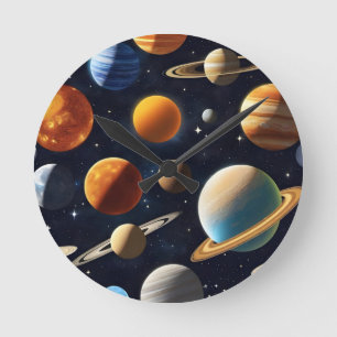 Relógio Redondo Planetas espaciais externos 2