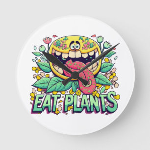 Relógio Redondo Plantas De Comida