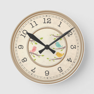 Relógio Redondo Playful Red Cat and Mouse Wall Clock - Artistic 
