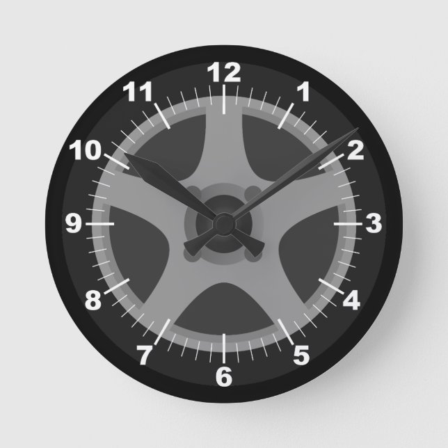 Relógio Redondo Pneu e borda personalizados (Frente)