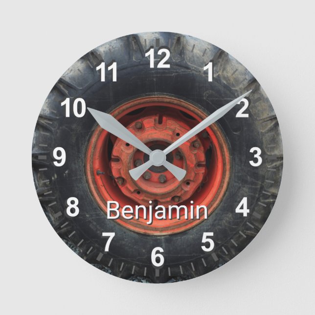Relógio Redondo Pneus Trator Antigo (Frente)