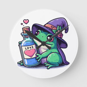 Relógio Redondo Poção de amor kawaii de bruxa