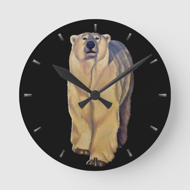Relógio Redondo Polar Bear Clock Bear Wall Clocks Bear Decar (Frente)