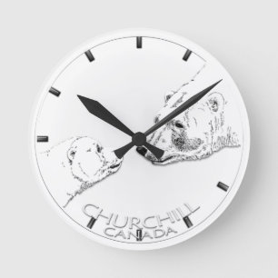 Relógio Redondo Polar Bear Clock Churchill Canadá Bear Wall Clock