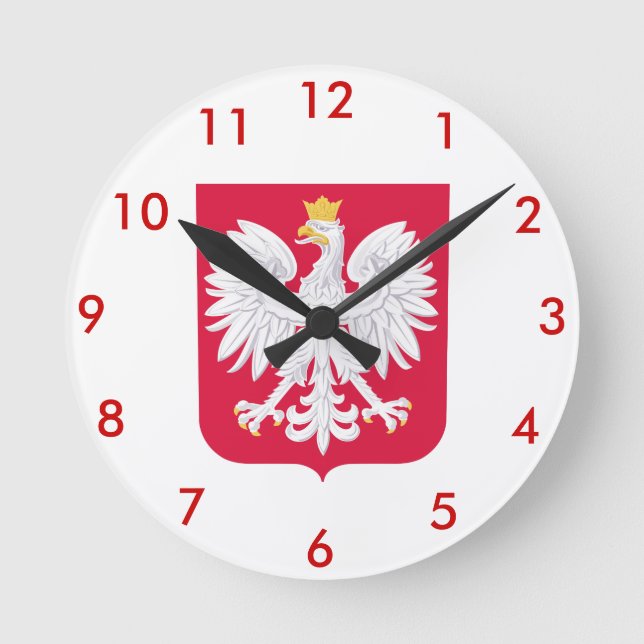 Relógio Redondo Polish* Coat of Arms Wallclock (Frente)