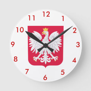Relógio Redondo Polish* Coat of Arms Wallclock