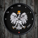 Relógio Redondo Polish Flag & Eagle, Poland fashion / sports<br><div class="desc">Wall Clock: Poland & Eagle,  Polish Flag fashion - Poland hearts - love my country,  travel,  holiday,  national patriots /sports fans</div>