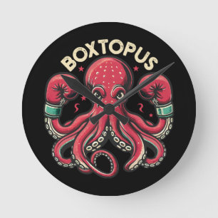 Relógio Redondo Polvo de Boxe - Boxtopus