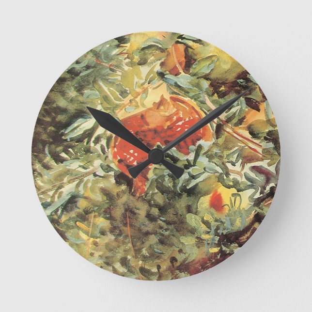 Relógio Redondo Pomegranatos II por John Singer Sargent (Frente)