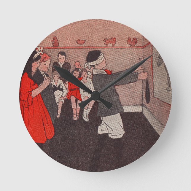 Relógio Redondo Ponha a cauda Donkey (Frente)