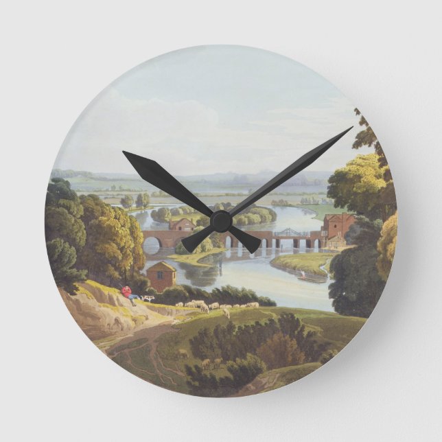 Relógio Redondo Ponte Caversham, perto de Reading, gravada por Rob (Frente)