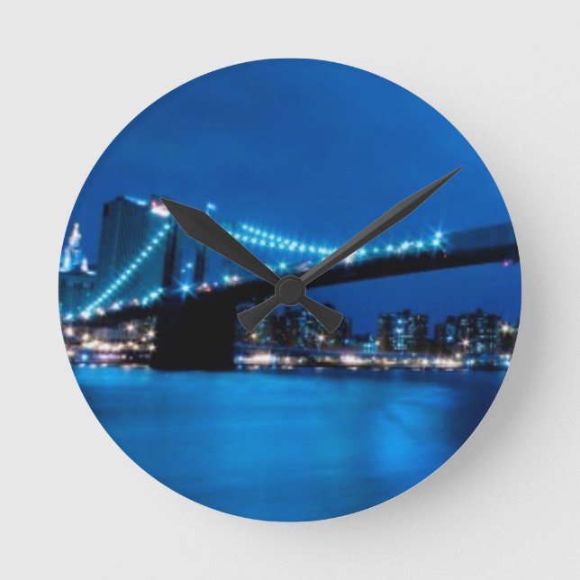 Relógio Redondo Ponte de Brooklyn, New York (Frente)