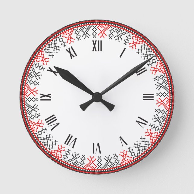 Relógio Redondo Ponto cruzado (Frente)
