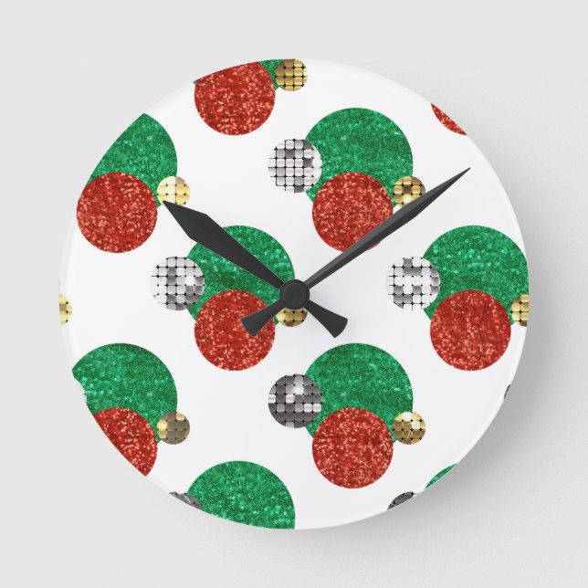 Relógio Redondo pontos de natal sequenciais (Frente)