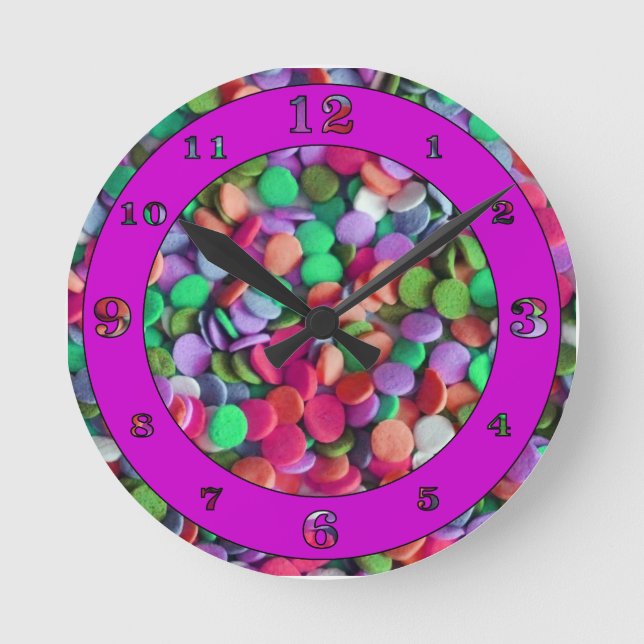 Relógio Redondo Pontos doces 3 (Frente)