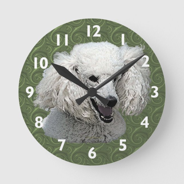 Relógio Redondo Poodle Art Wall Clock (Frente)