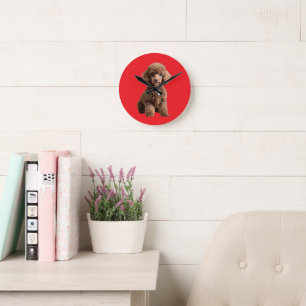 Relógio Redondo Poodle Chic” – Bolsa transversal de poodle fofa