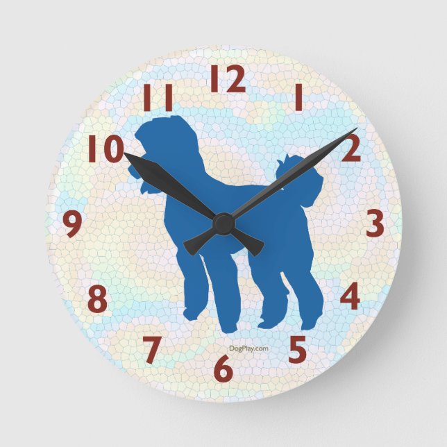 Relógio Redondo Poodle Silhouette Art Wall Clock (Frente)