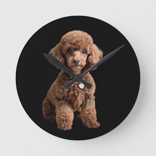 Relógio Redondo Poodle Xícara 2 (Frente)