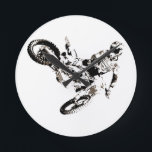 Relógio Redondo Pop Art Motocross Motorcyesporte<br><div class="desc">Esporte Pensava Arte Digitalmente Editada - Arte Pop de Motocross College - Imagens Computacionais - A única maneira de fazer trabalho excelente é amar o que você faz.</div>