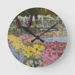 Relógio Redondo Poppies de Jardim do Prescott Park Portsmouth NH