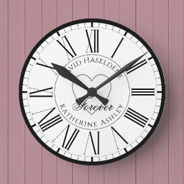 Relógio Redondo Por Amantes no Amor - um Forever Personalizado