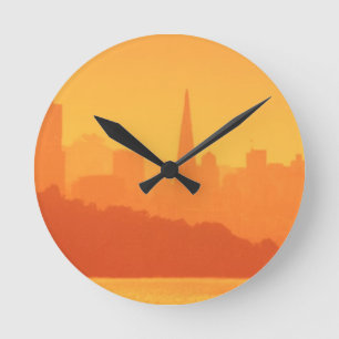 Relógio Redondo Por do sol brilhante de San Francisco