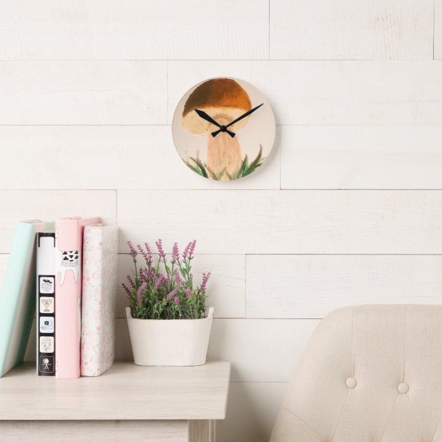 Relógio Redondo Porcini Mushroom (Sala de leitura)