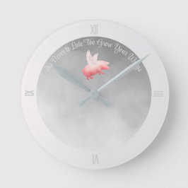 Relógio Redondo Porco Voador Cresce As Asas