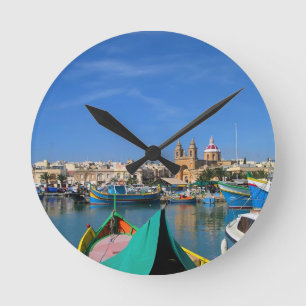 Relógio Redondo porto de Marsaxlokk, vila de pescadores