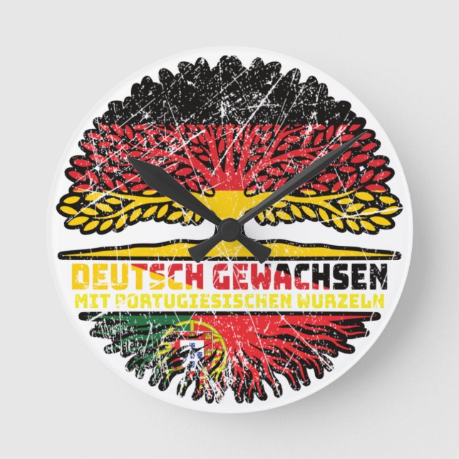 Relógio Redondo Portugal Portugiesisch Deutsch Alemanha Baum (Frente)