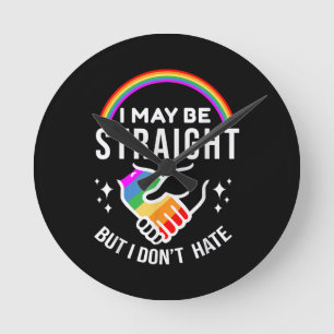 Relógio Redondo Posso ser Hetero, mas não odeio Orgulho gay LGBT