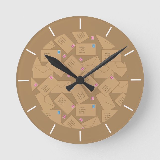 Relógio Redondo Postman Mail Carrier e Postal Worker Office (Frente)