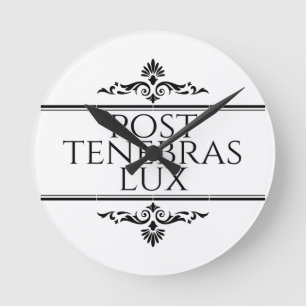 Relógio Redondo Posto Tenebras Lux
