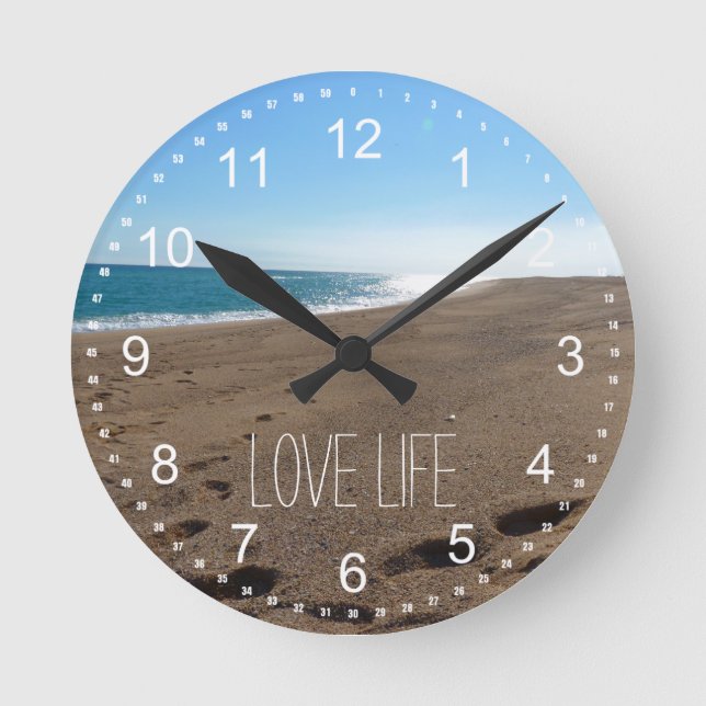 Relógio Redondo Praia com Cotação (Frente)