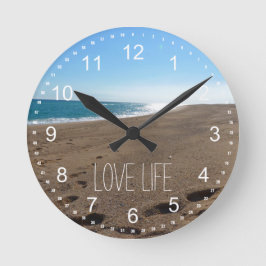 Relógio Redondo Praia com Cotação