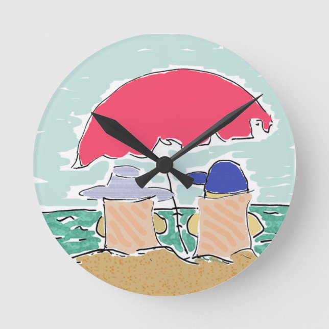 Relógio Redondo Praia Verão (Frente)