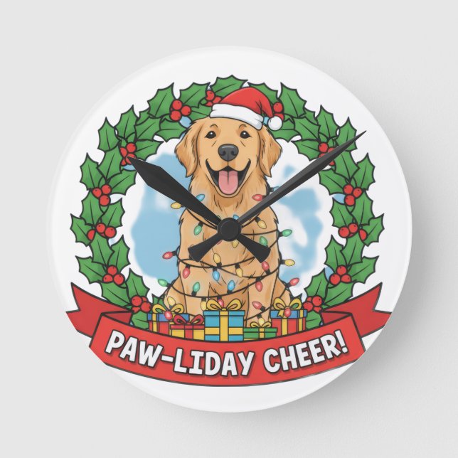 Relógio Redondo Precioso Momentos Festivos (Frente)