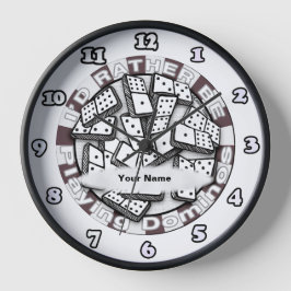 Relógio Redondo Preferencialmentes Tocam Dominós