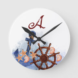 Relógio Redondo Presente de Bridesmaid de Casamento de Praia Náuti