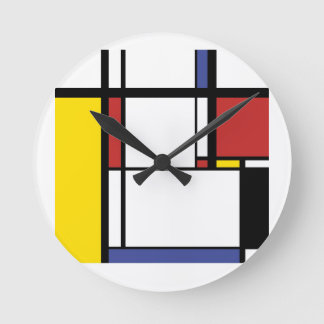 Relógio Redondo Presente de frascos - Piet Mondrian