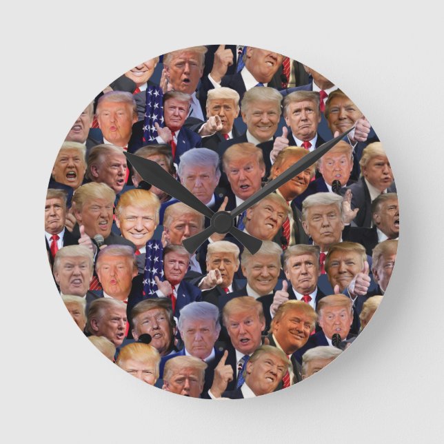 Relógio Redondo Presente engraçado do Trump (Frente)