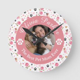Relógio Redondo Presente Personalizado Foto & Nome Amante de Anima