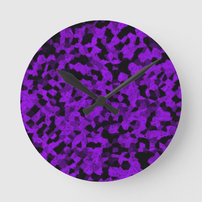 Relógio Redondo Preto e Roxo (Frente)
