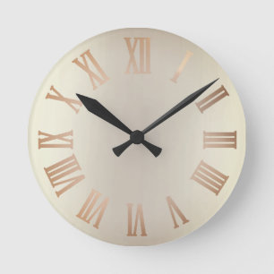 Relógio Redondo Preto mínimo de Ombre do Sepia do bronze do brilh