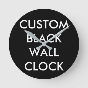 Relógio Redondo PRETO personalizado costume 8" pulso de disparo de