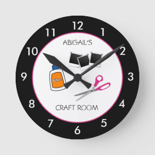 Relógio Redondo Preto Personalizado da Sala do art